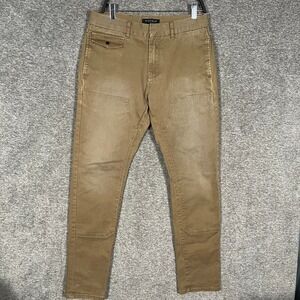 RICHIE LE Mens Pants Size 30 (32x32) Brown Straight Leg Double Knee‎ Gusse